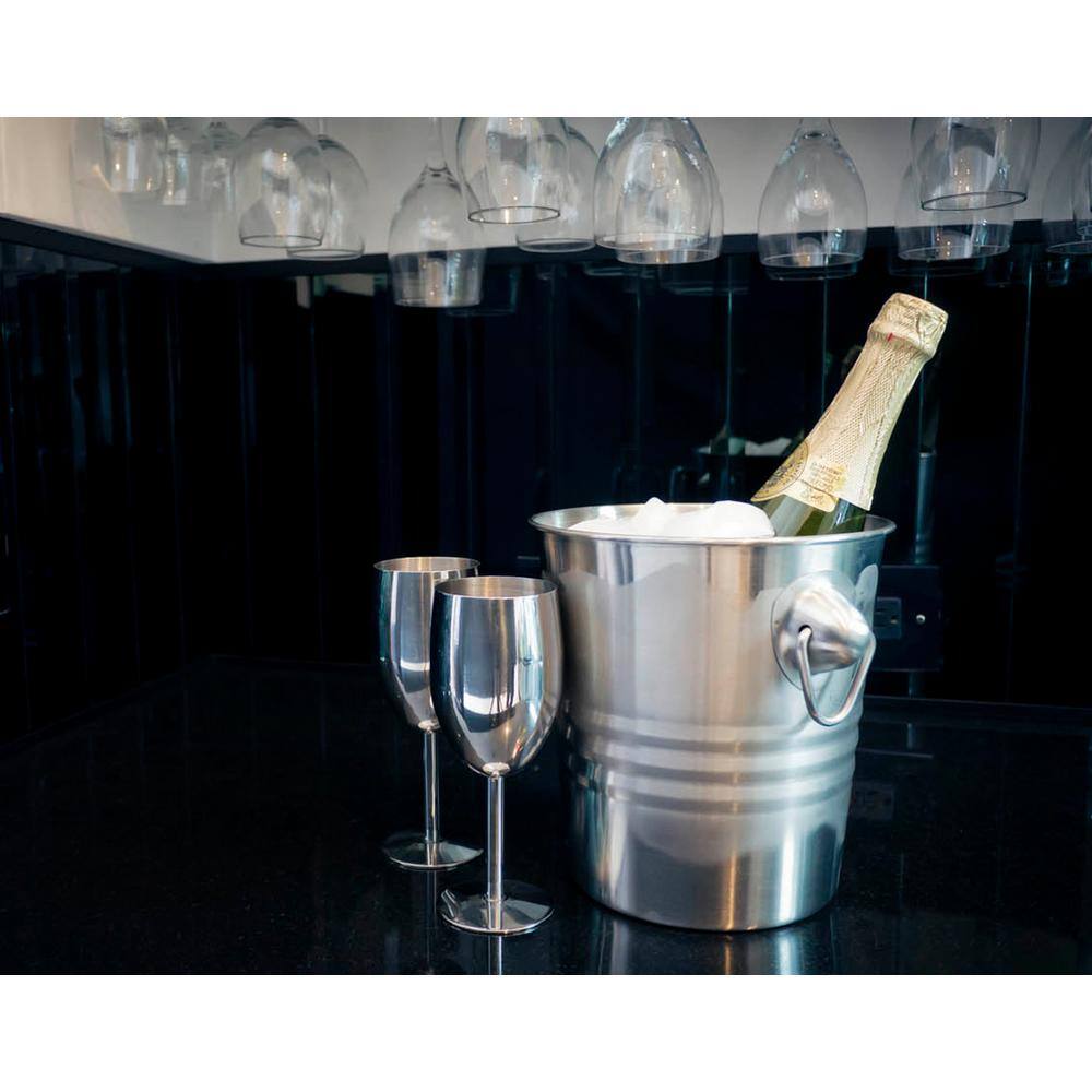 Visol Jacqueline 8 oz. Stainless Steel Champagne Glass (Set of 2)
