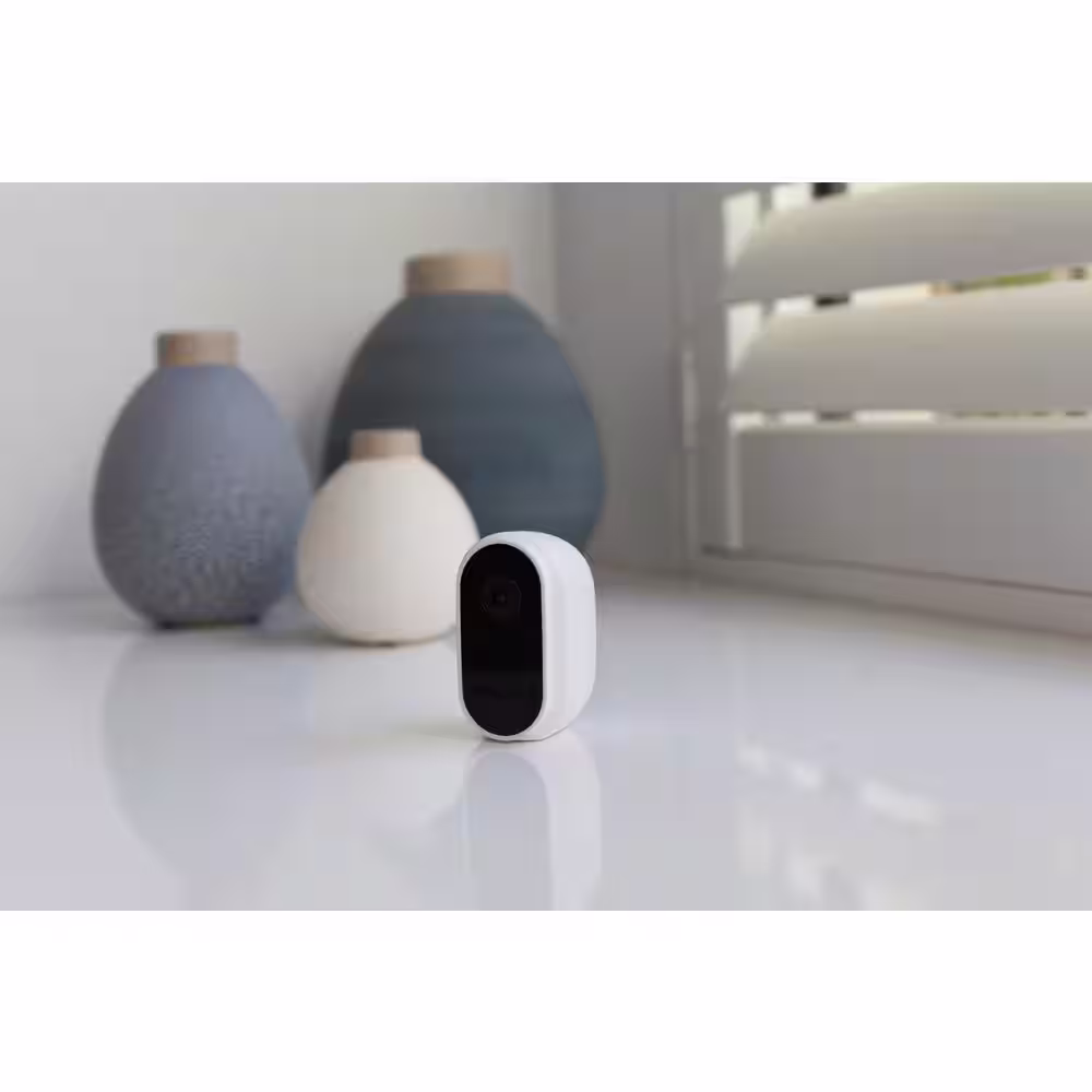 Swann Wire-Free Cam Battery Wireless Indoor/Outdoor Standard Security Camera with Face Recognition, White