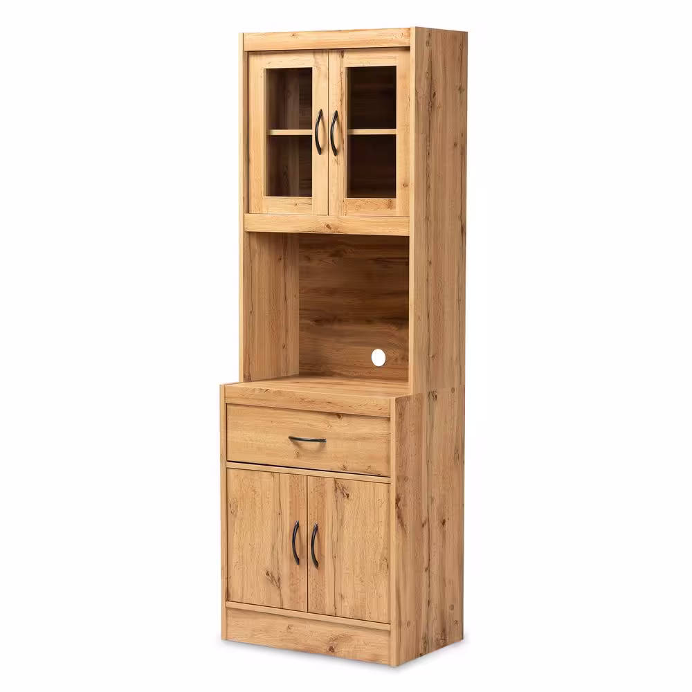 Baxton Studio Laurana Oak Brown Buffet with Hutch
