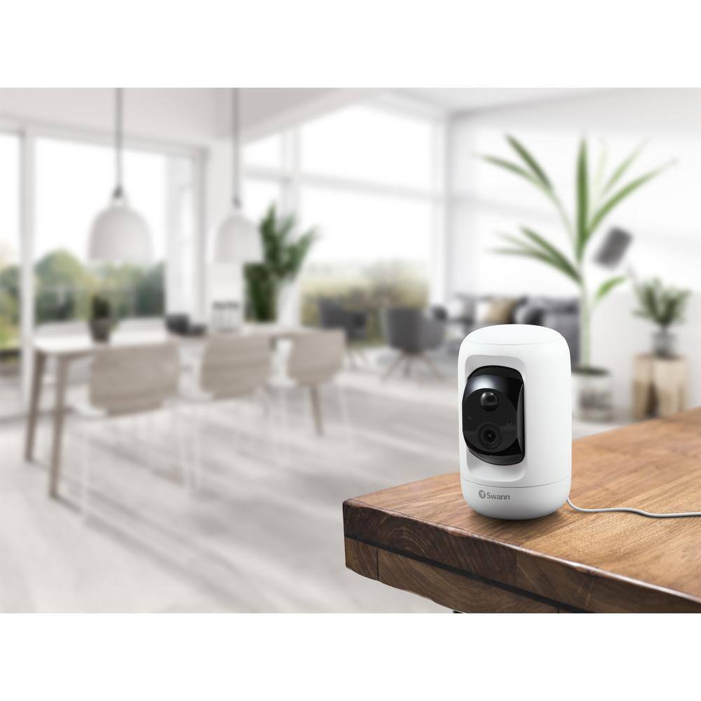 Swann 1080P Wired Indoor Pan and Tilt Smart Security Camera with 2-Way Talk and True Detect Heat and Motion Detection