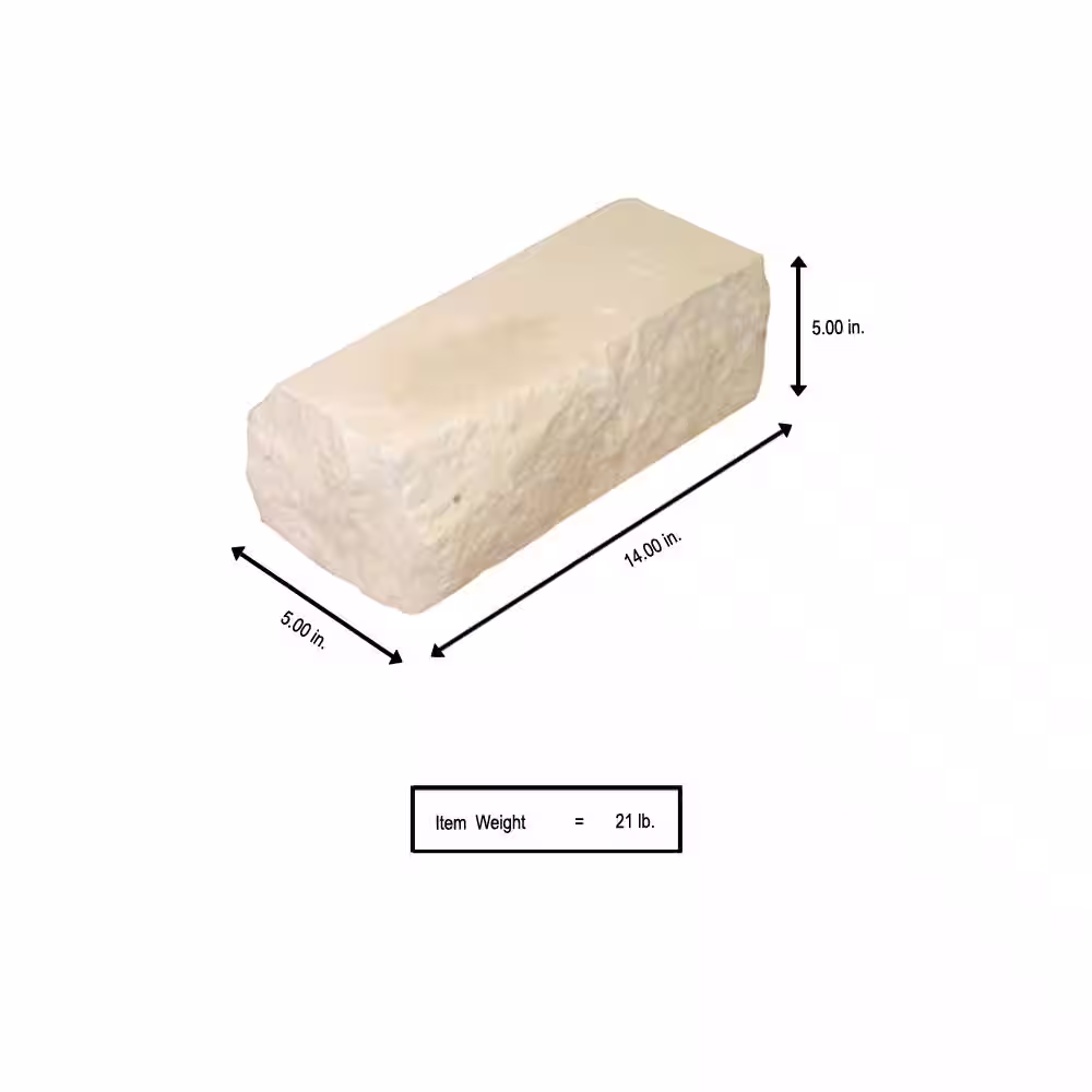 Pavestone 14 in. x 5 in. x 5 in. Natural Limestone Concrete Edger (125-Pieces/145 lin. ft./Pallet)