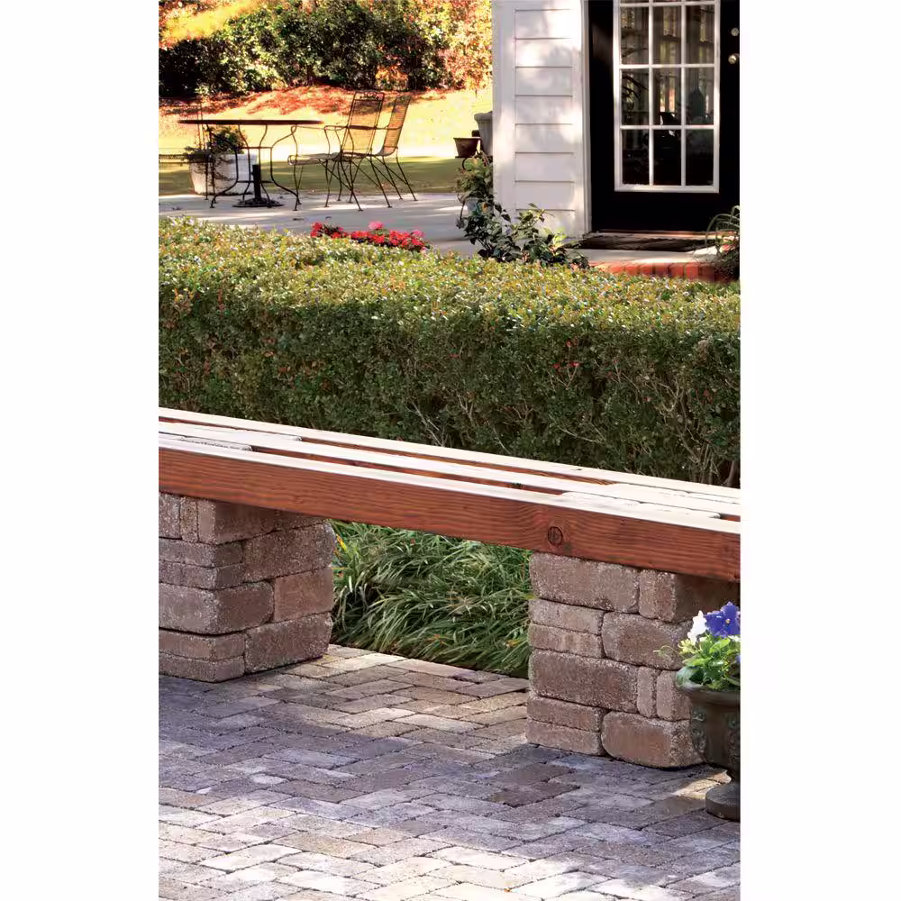 Pavestone Rumblestone RumbleStone 72 in. x 17.5 in. x 14 in. Concrete Garden Bench Kit in Cafe