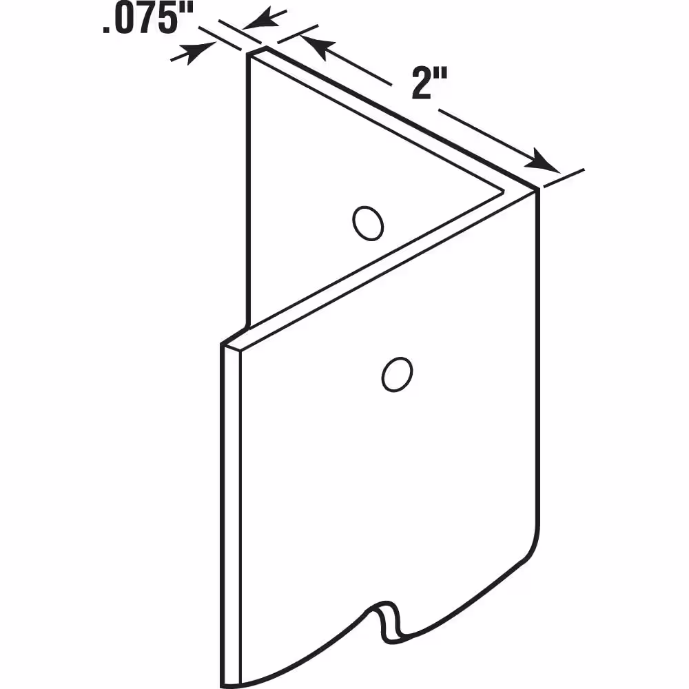 Prime-Line 2 in. x 48 in. Corner Shield Stainless Steel Construction