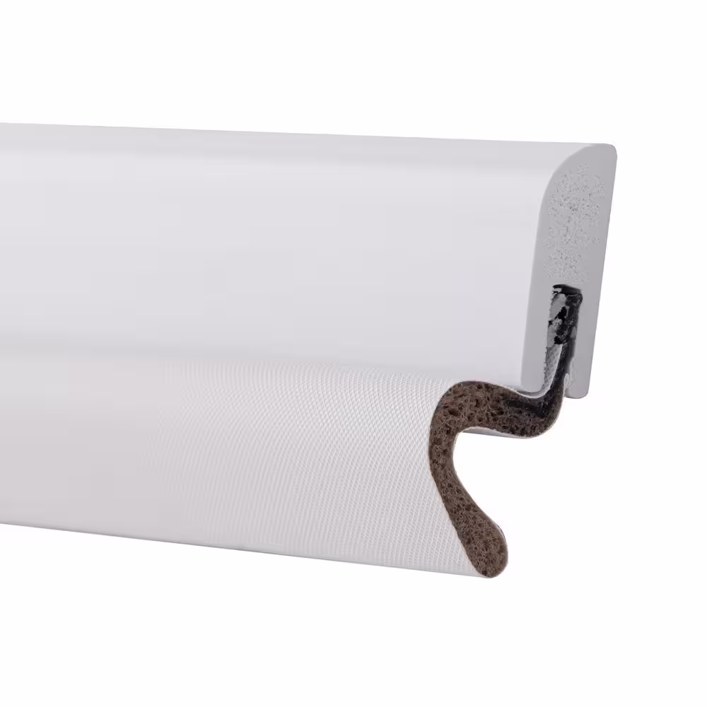 Simply Conserve Windjammer DS060 7/8 in. x 84 in. White Premium Foam and Nail-Up PVC Door Weatherstrip Set Contractor Pack of 15