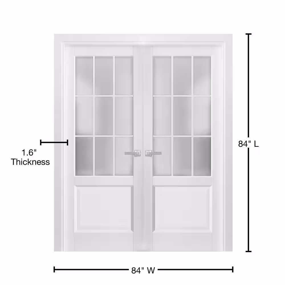 Sartodoors 84 in. x 84 in. Single Panel White Finished Pine Wood Interior Door Slab