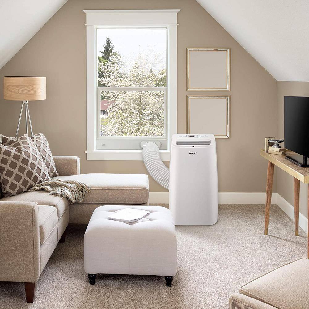 Ivation 12,000 BTU Portable Air Conditioner with Wi-Fi for Rooms Up to 450 Sq Ft (8,000 BTU SACC)