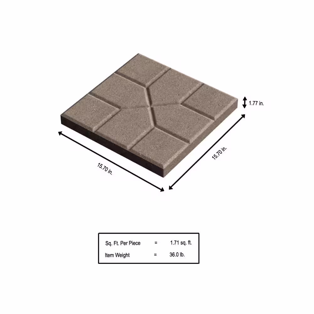 Oldcastle 15.75 in. x 15.75 in. x 1.75 in. Gray Concrete Step Stone (90-Piece Pallet)
