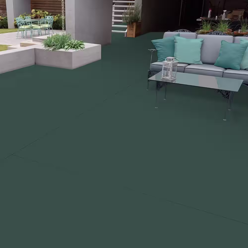 BEHR PREMIUM 1 gal. #PPF-02 Patio Green Self-Priming 1-Part Epoxy Satin Interior/Exterior Concrete and Garage Floor Paint