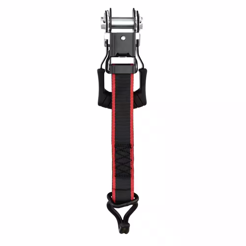 Husky 1-1/4 in. x 16 ft. Bar Ratchet Tie-Down Strap with J Hook and Mash Bag