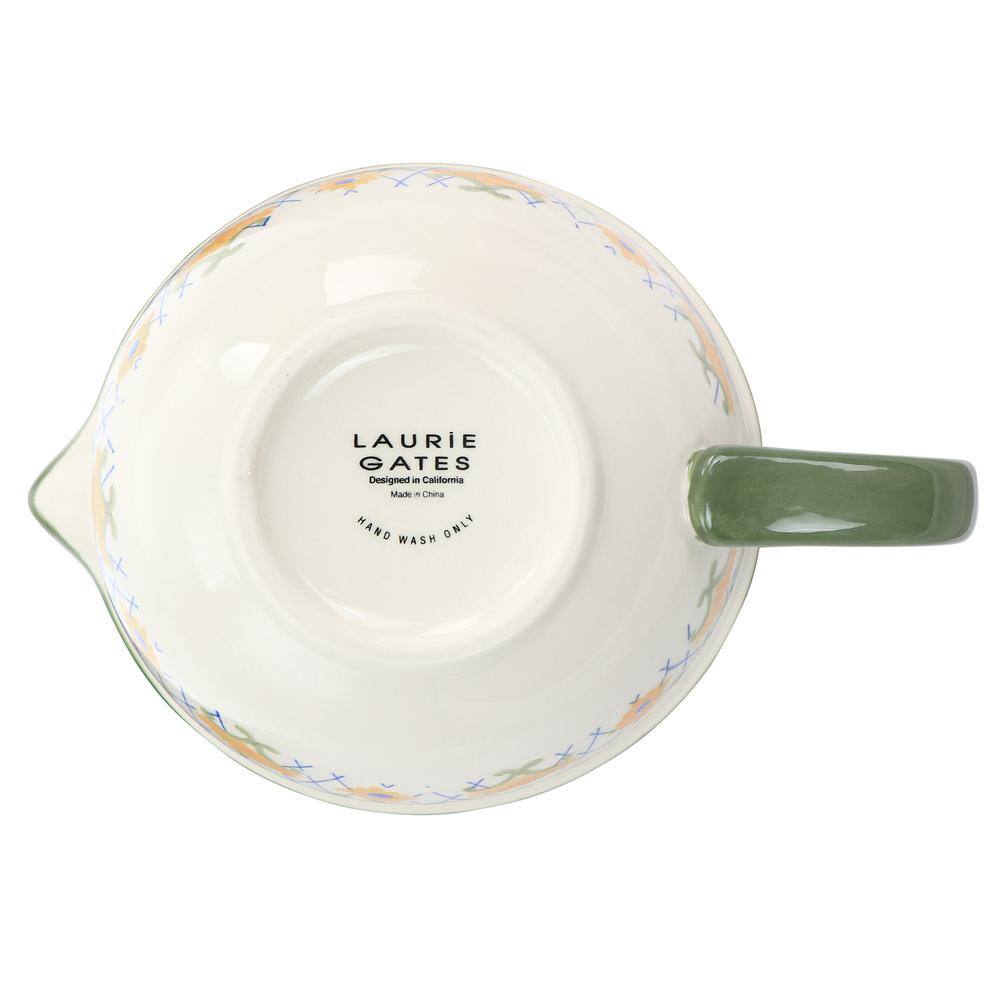 Laurie Gates 2 Qt. Green Tierra Hand Painted Stoneware Batter Bowl