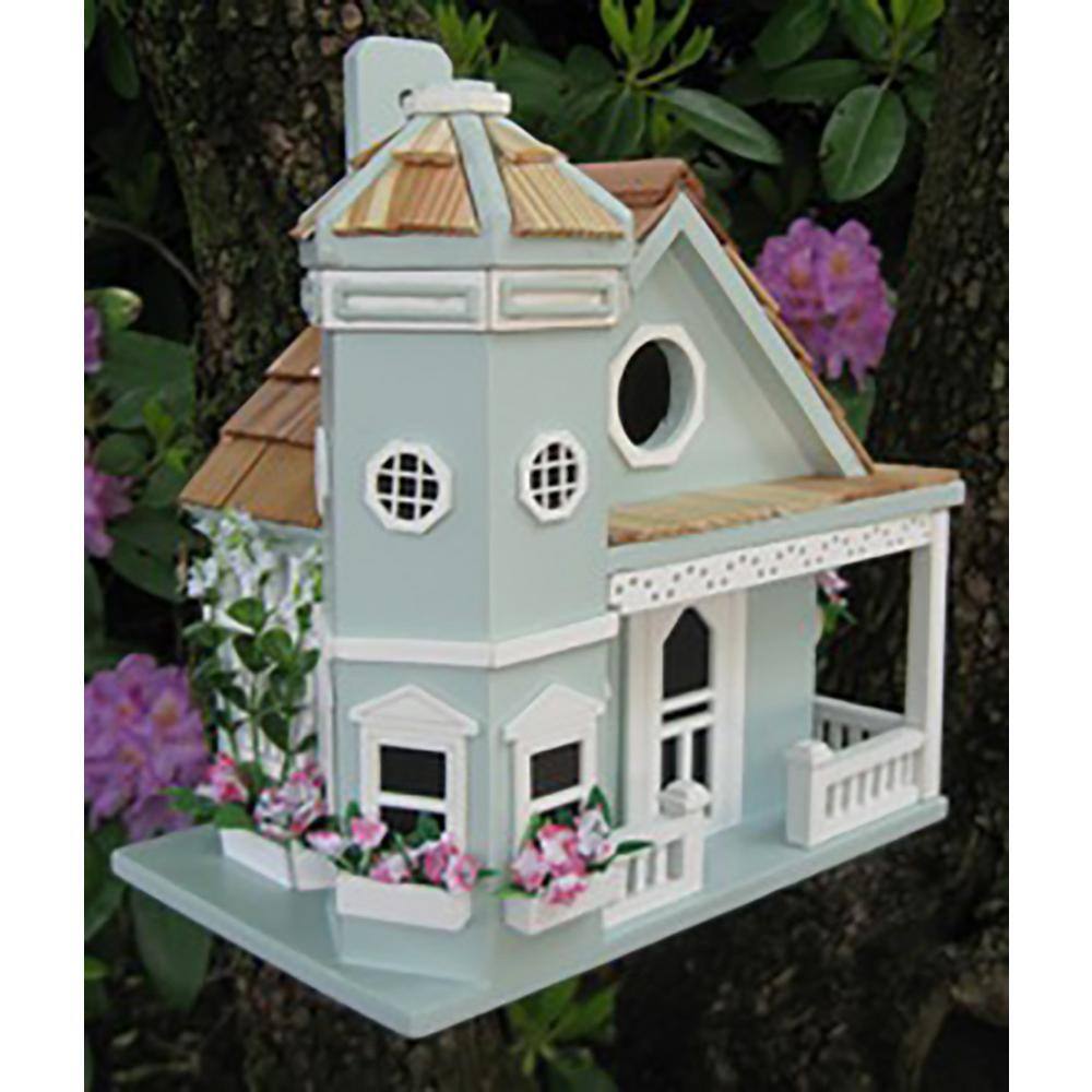 Home Bazaar Flower Pot Blue Cottage Birdhouse