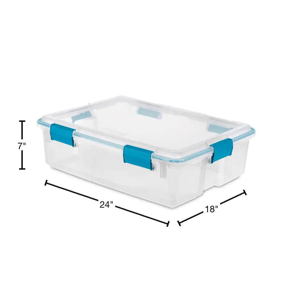 Sterilite 37 Qt. Thin Gasket Box Clear Storage Bin Containers (12-Pack)