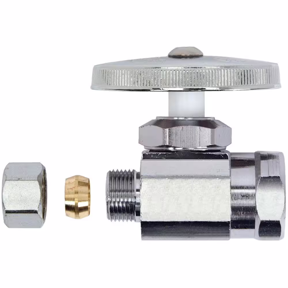 BrassCraft 1/2 in. FIP Inlet x 3/8 in. Compression Outlet Multi-Turn Straight Valve