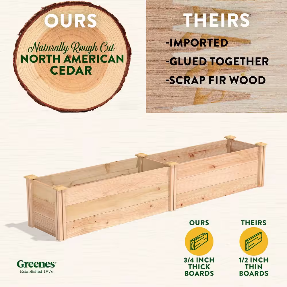 Greenes Fence 16 in. x 8 ft. x 16.5 in. Premium Cedar Raised Garden Bed