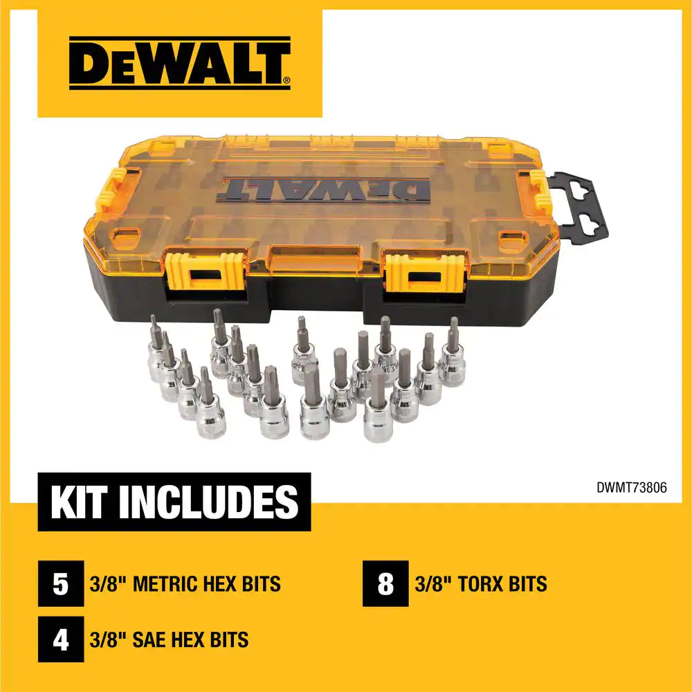 DEWALT 3/8 in. Drive Bit Socket Set with Case (17-Piece)
