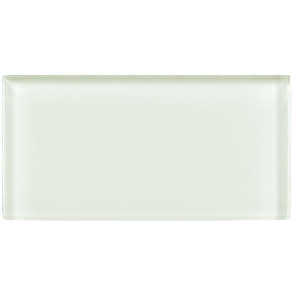 ANDOVA Enchant Joy Fabu White Glossy 3 in. x 6 in. Smooth Glass Subway Wall Tile (1.83 sq. ft./Case)