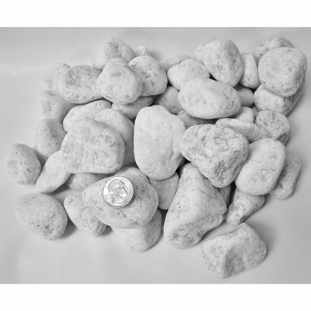 None Rock Ranch 0.40 cu. Ft. 30 lbs. 1 in. to 2 in. Premium Grade-1 Tumbled White Marble Landscaping Pebble