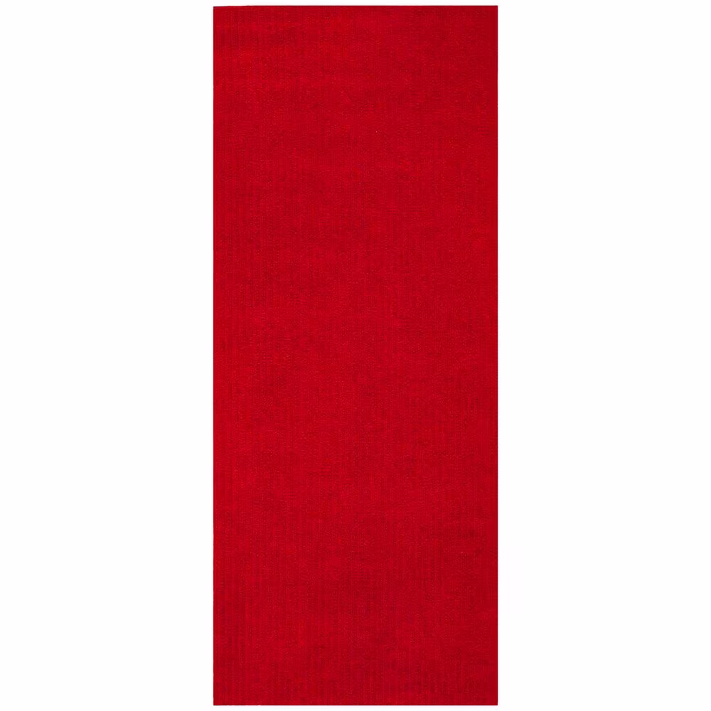 Ottomanson Scrabe Rib Waterproof Non-Slip Rubber Back Runner Rug, 2 ft. W x 6 ft. L, Red, Polypropylene Garage Flooring