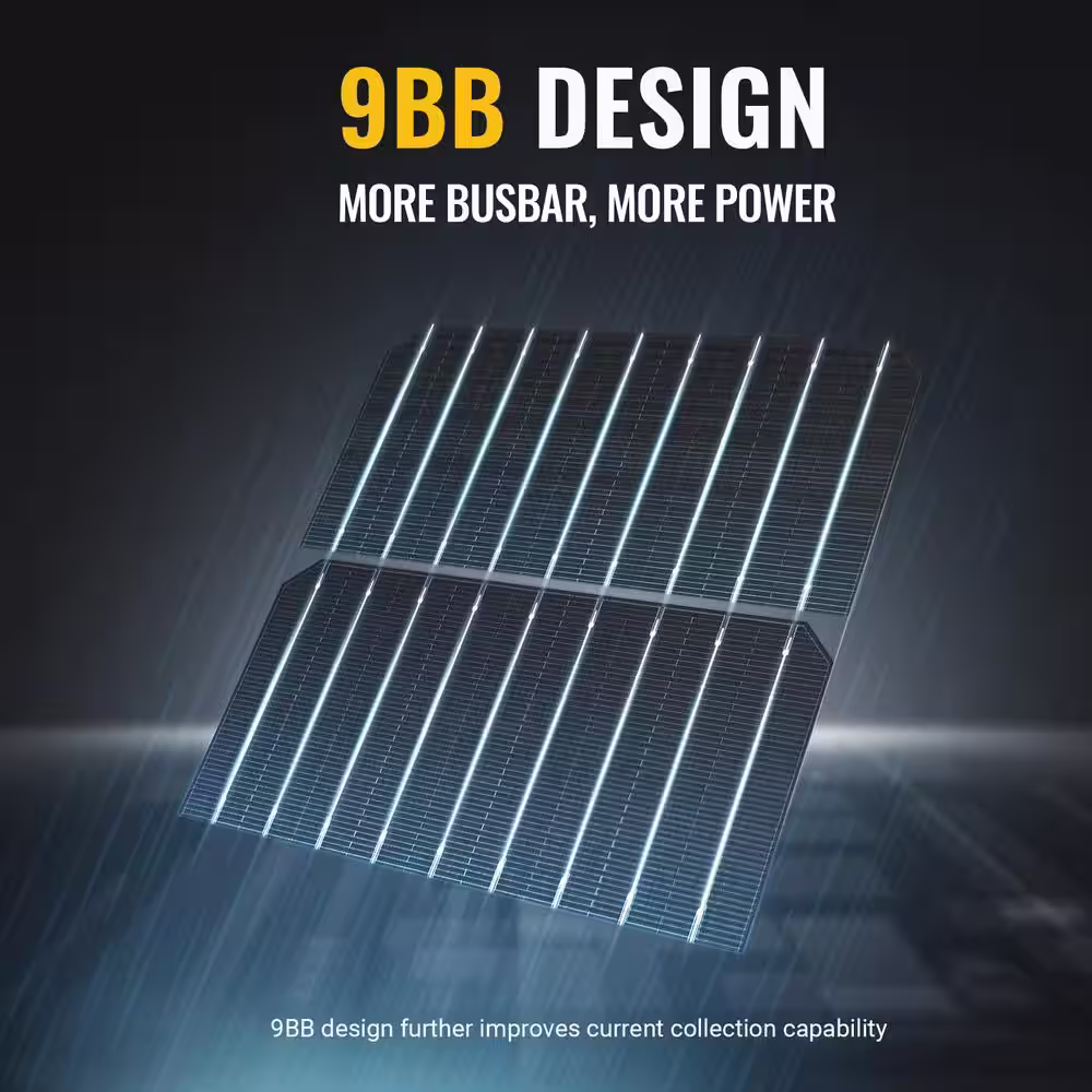 BougeRV 200-Watt 12-Volt Monocrystalline Solar Panel with High-Efficiency Module for Boat, Cabin, RV and Camper (2-Piece)