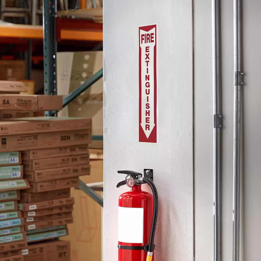 Everbilt 4 in. x 18 in. Glow-in-the-Dark Fire Extinguisher Sign