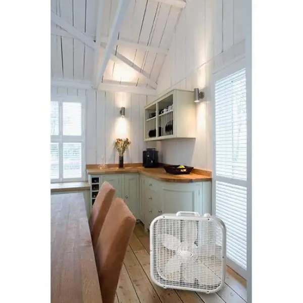 Lasko Save-Smart Energy Efficient 20 in. 3 Speed White Box Fan with Built-In Carry Handle