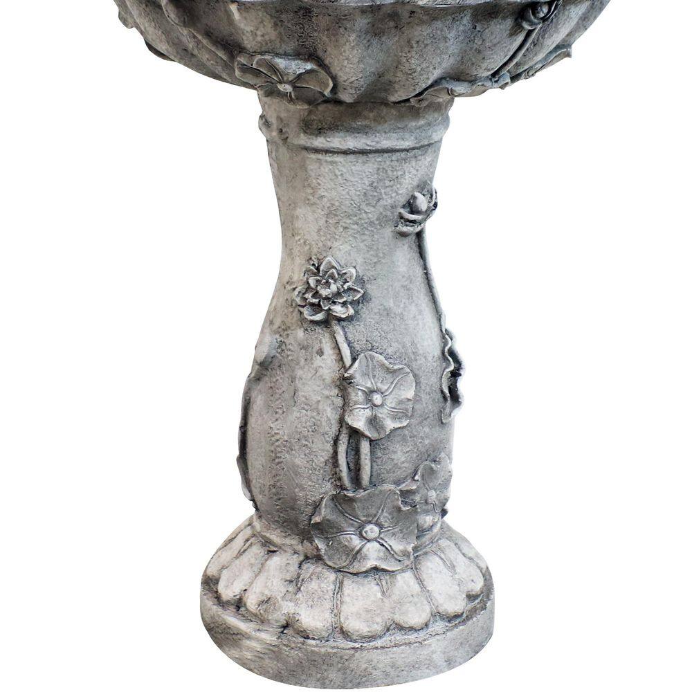 Sunnydaze Decor 42-1/2 in. Fairy Flower Solar with Battery Backup Outdoor Tiered Water Fountain (3-Pieces)