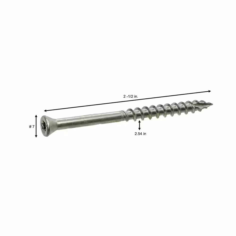 Grip-Rite #7 x 2-1/4 in. 305 Stainless Steel Star Drive Trim Head Screw (1 lb/Pack)