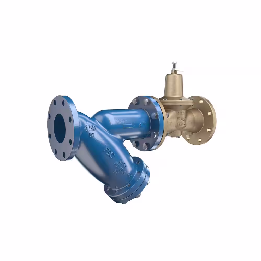 Wilkins 4 in. 500XL3 Cast Iron Flanged Pressure Reducing Valve with Wye Strainer