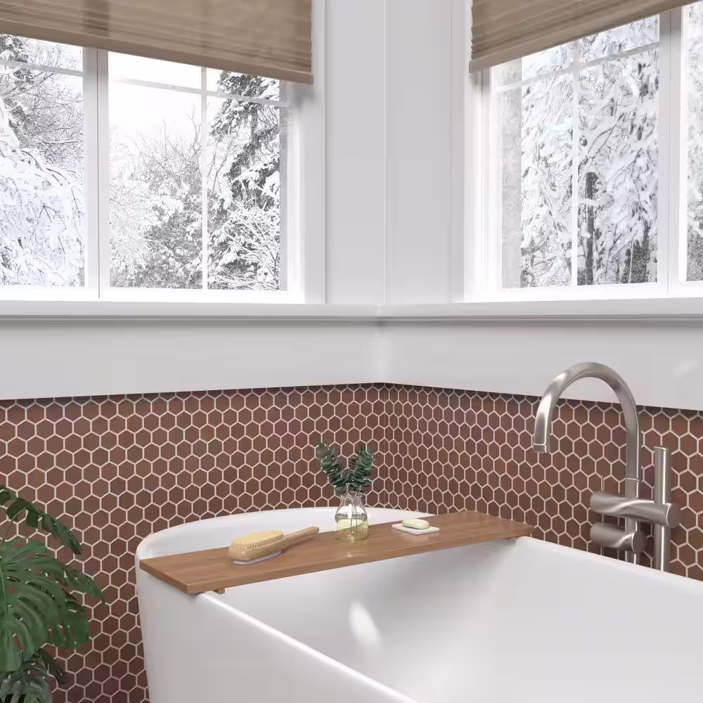 Marazzi Moroccan Concrete Terra Cotta 11 in. x 10 in. Glazed Ceramic Hexagon Mosaic Tile (0.81 sq. ft./Each)