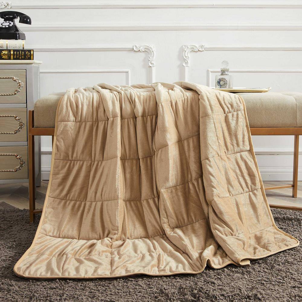 Sutton Home Fashions Silver Gray Mink to Mink 15 Lbs. Weighted Blanket