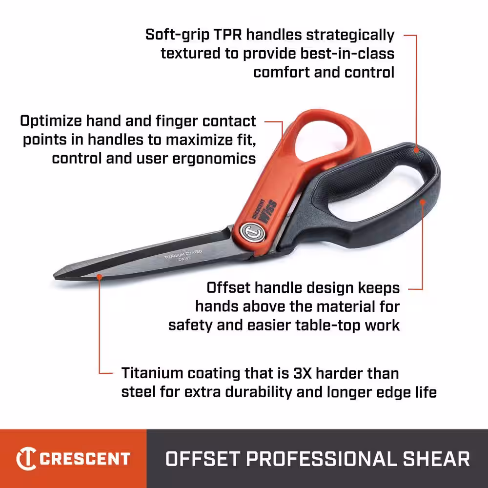 Wiss 10 in. Titanium Coated Offset Tradesman Shear