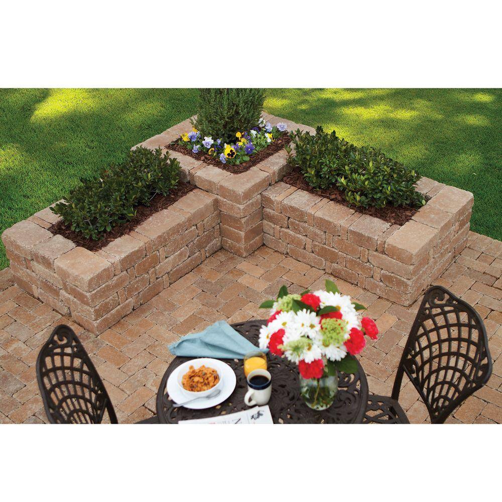 Pavestone RumbleStone 42 in. x 17.5 in. x 42 in. Square Concrete Planter Kit in Cafe