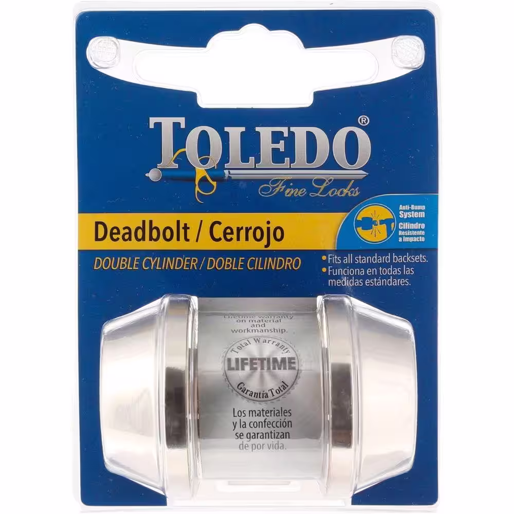TOLEDO Polished Stainless Steel Double Cylinder Deadbolt
