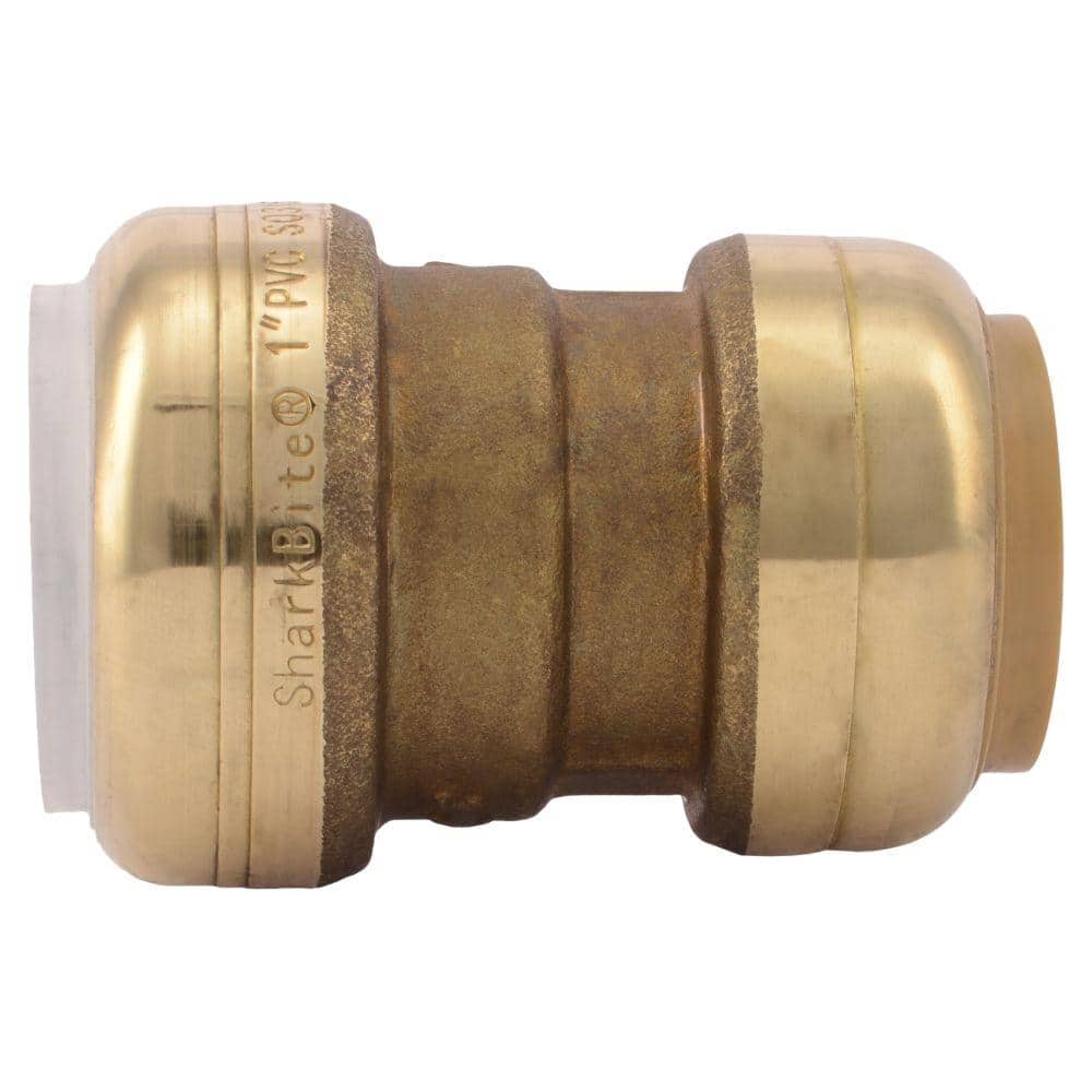 SharkBite 1 in. Push-to-Connect PVC IPS x CTS Brass Conversion Coupling Fitting