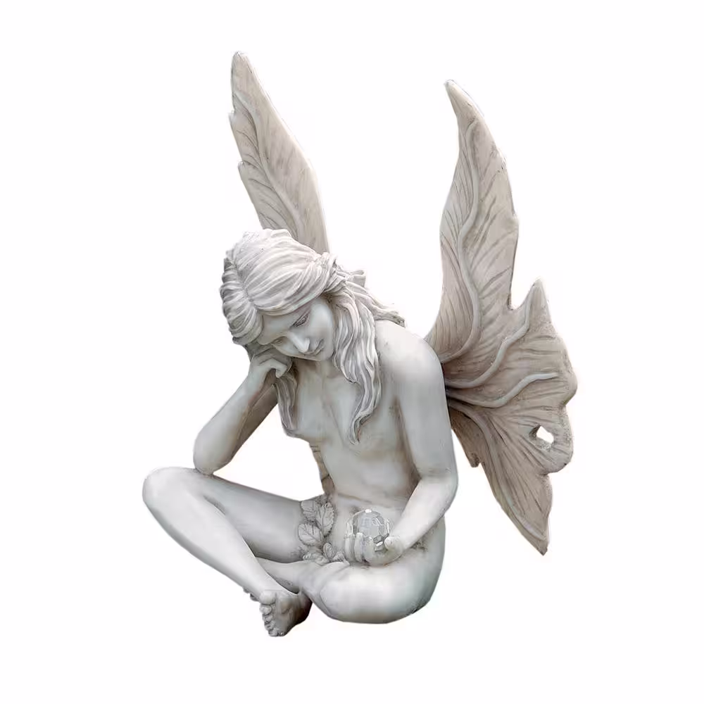 Design Toscano 10 in. H The Secret Garden Fairies Gazing Fairy Statue