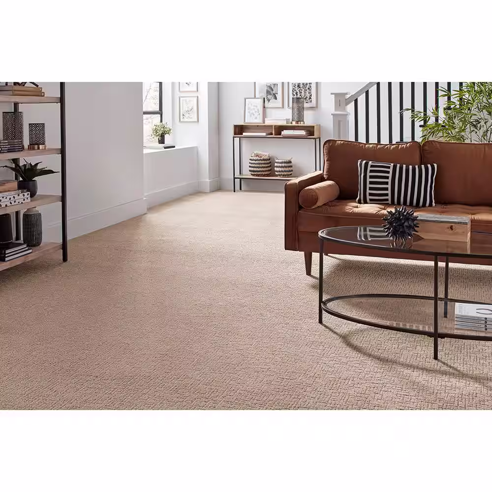 Home Decorators Collection Brasswick  - Sandy Cove - Beige 24 oz. Polyester Pattern Installed Carpet