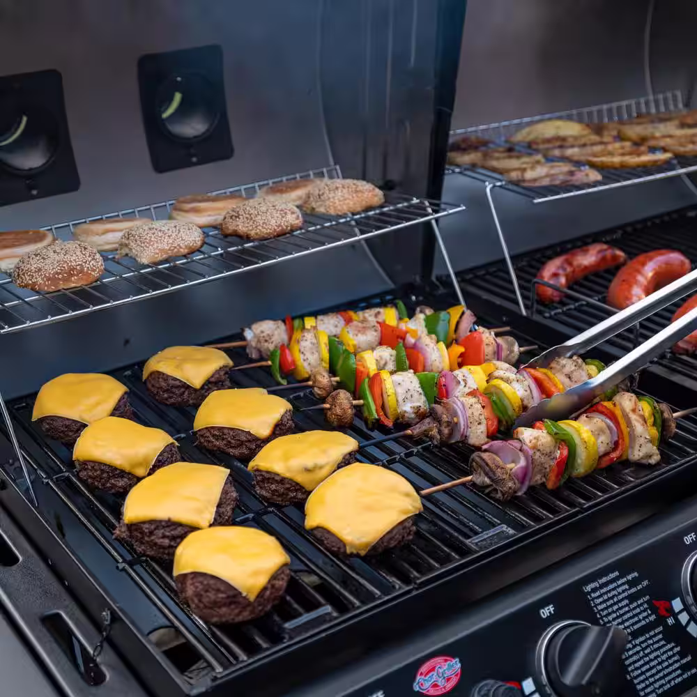Char-Griller Double Play 1,260 sq., in. 3-Burner Gas and Charcoal Grill in Black
