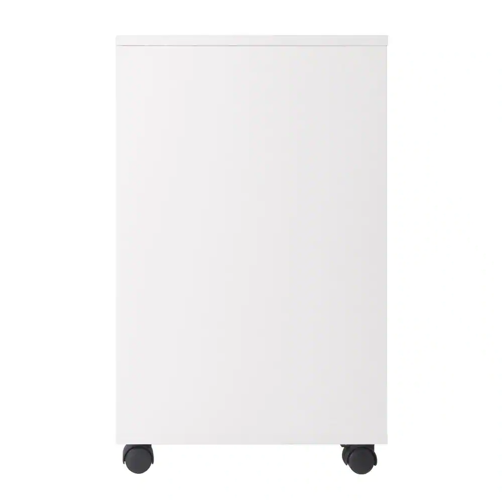 WINSOME WOOD Halifax White 2 Section Mobile Storage Cabinet