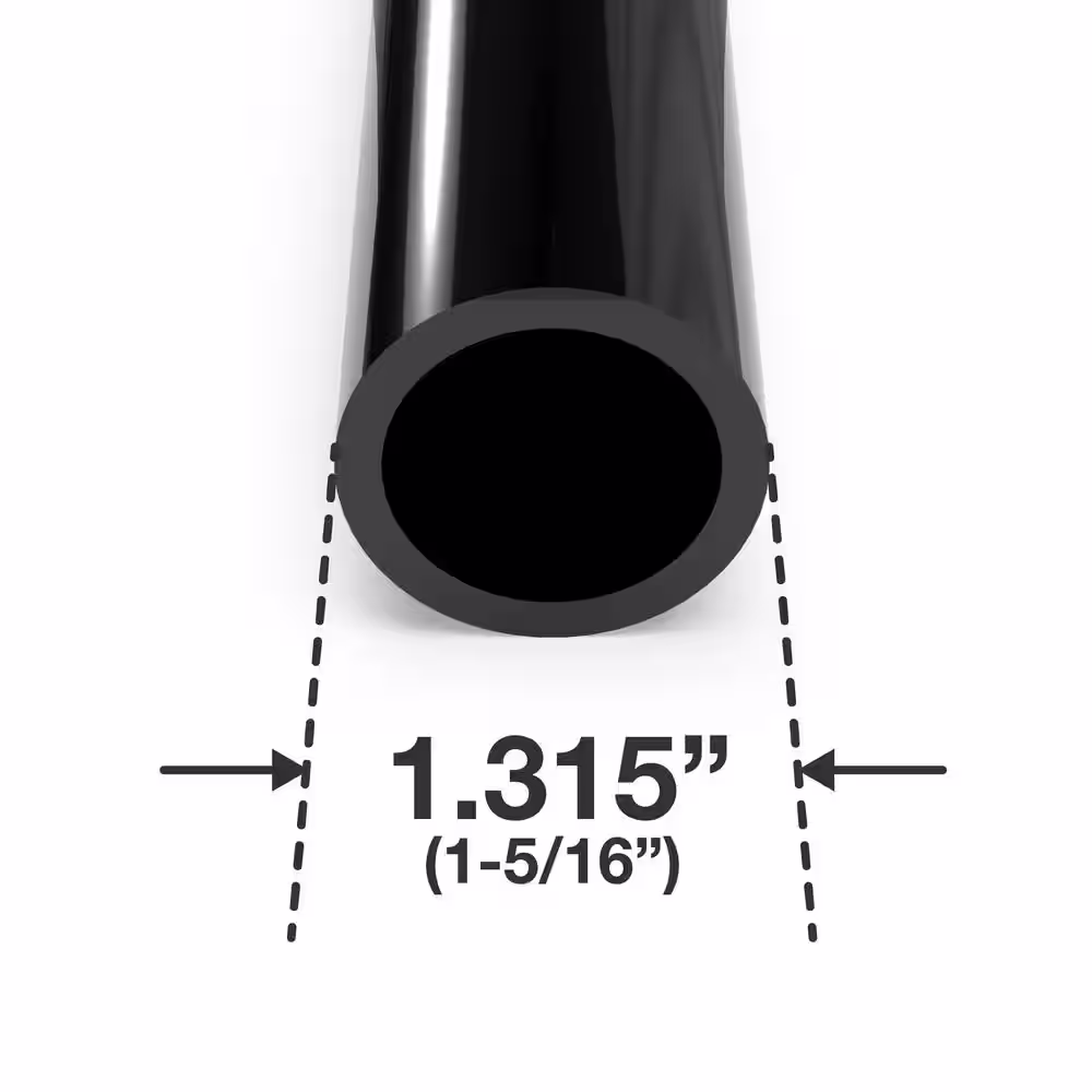 Formufit 1 in. x 5 ft. Black Furniture Grade Schedule 40 PVC Pipe (2-Pack)