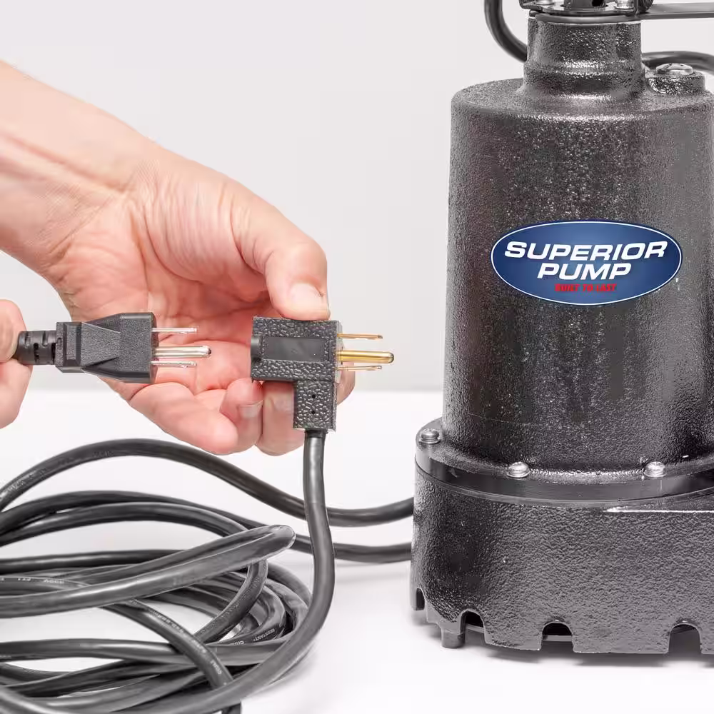 Superior Pump 1/3 HP Submersible Cast Iron Sump Pump Kit with Vertical Float Switch