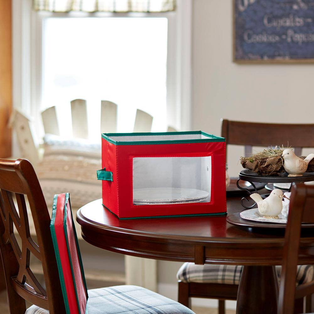 None 12-Qt. Dinner Plate Storage Box in Red