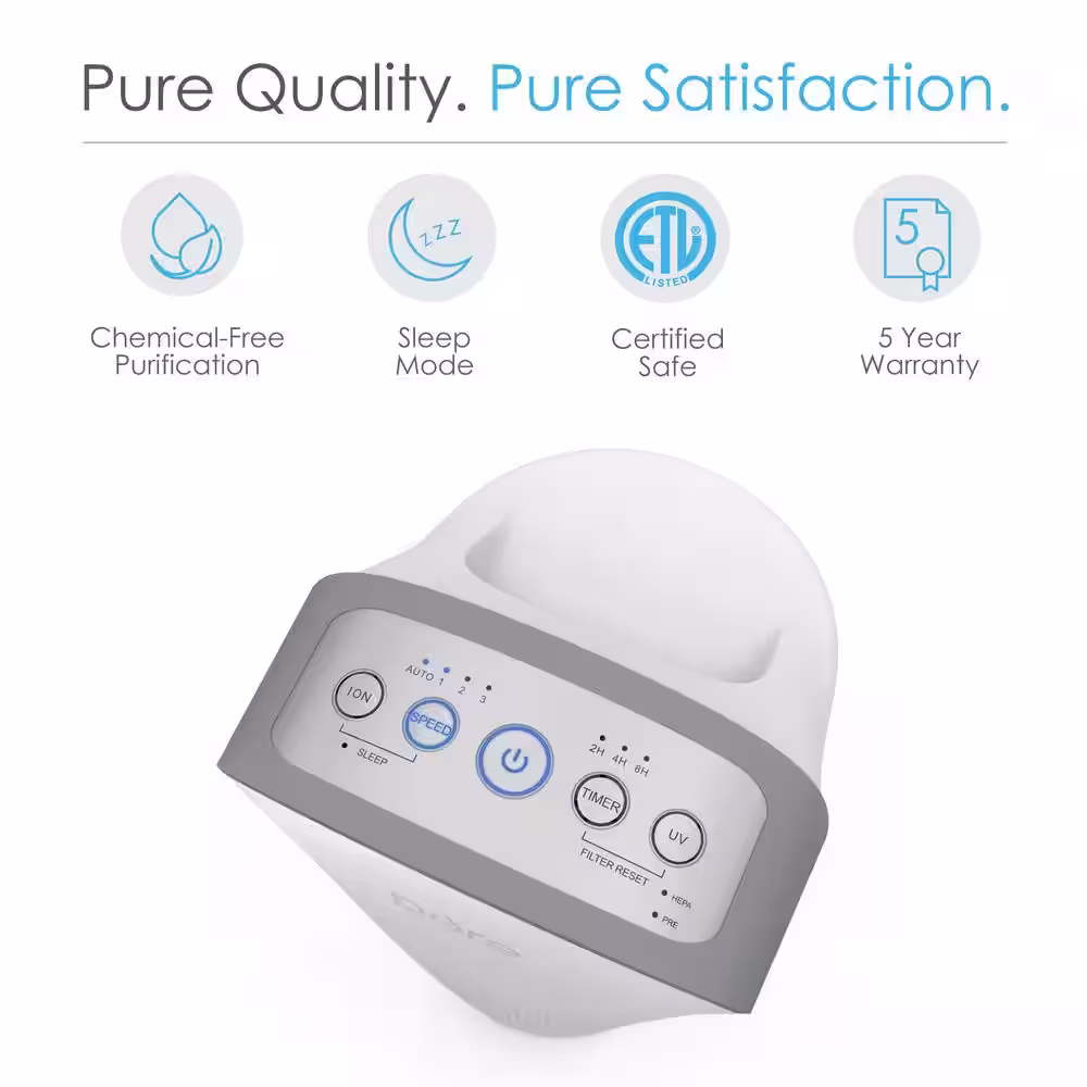Pure Enrichment PureZone Elite 4-in-1 True HEPA Air Purifier with Smart Air Quality Monitor
