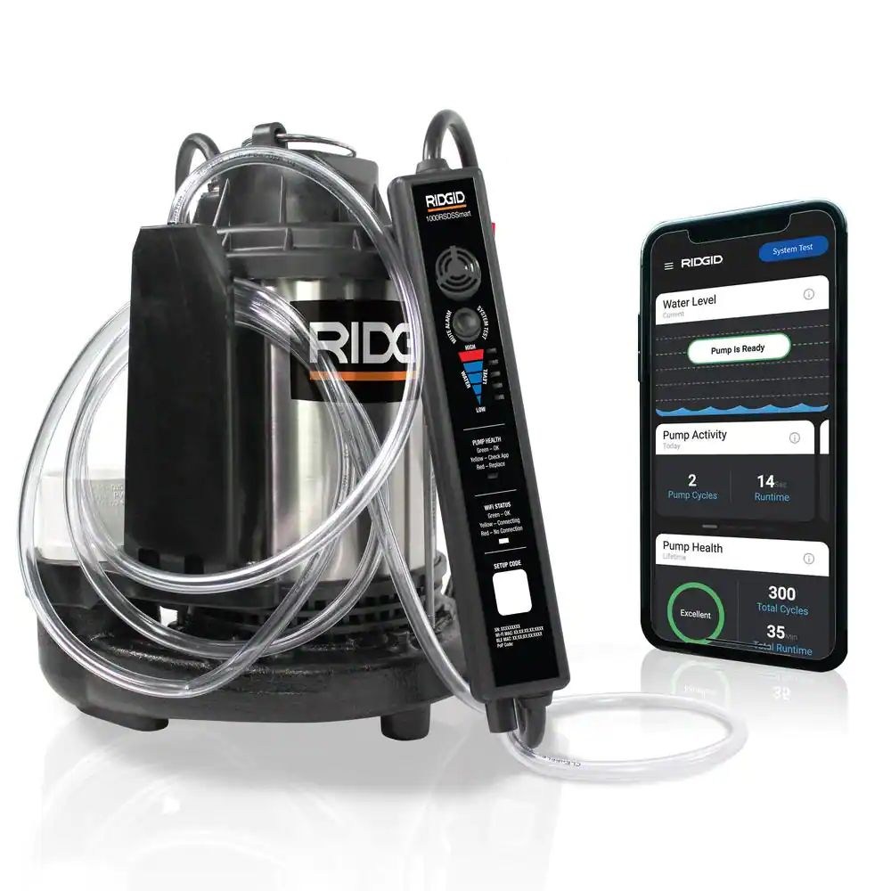 RIDGID 1 hp. Stainless Steel Smart Dual Suction Sump Pump