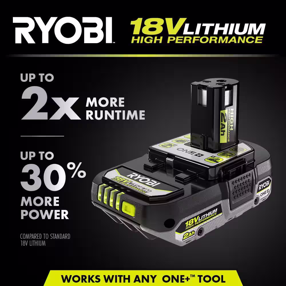 RYOBI ONE+ 18V 2.0 Ah Lithium-Ion HIGH PERFORMANCE Battery