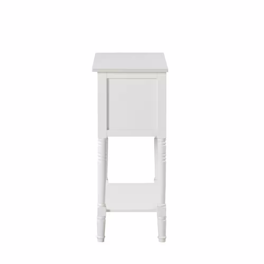 Convenience Concepts Kendra 23.75 in. White Standard Rectangle Wood Console Table with 3 Drawers and Shelf