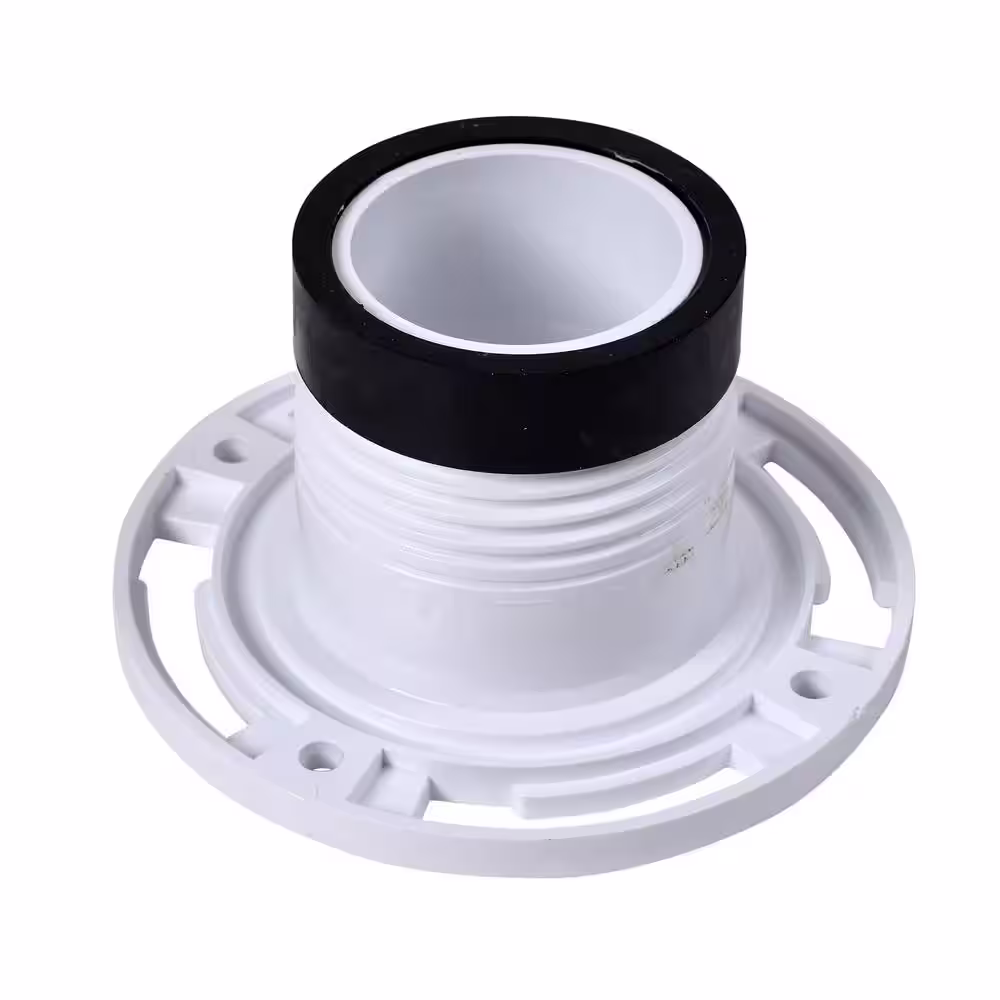 Oatey 4 in. PVC Twist-N-Set Open Toilet Flange