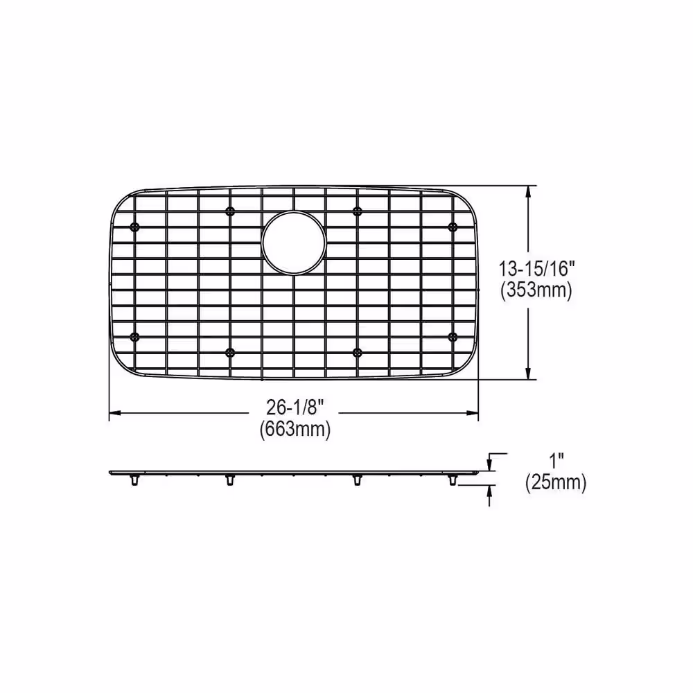 Elkay Dayton 26.125 in. x 13.9375 in. Bottom Grid for Kitchen Sink in Stainless Steel