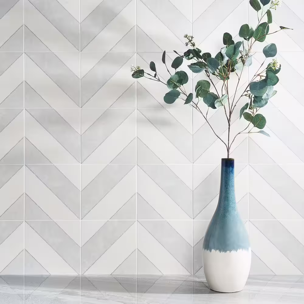 Ivy Hill Tile Anya Gray Diagonal Square 9 in. x 9 in. Glazed Porcelain Floor and Wall Tile (10.76 sq. ft./Case)