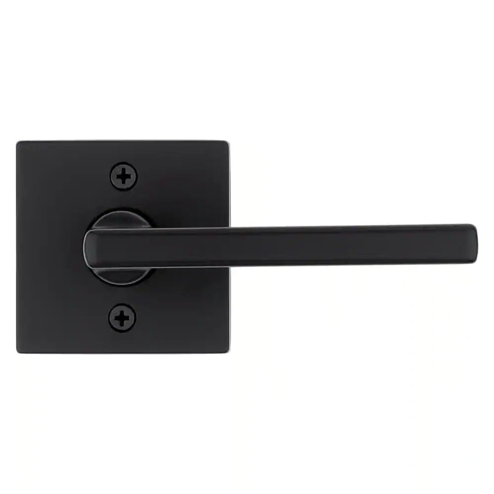 Kwikset Halifax Square Matte Black Half-Dummy Door Lever
