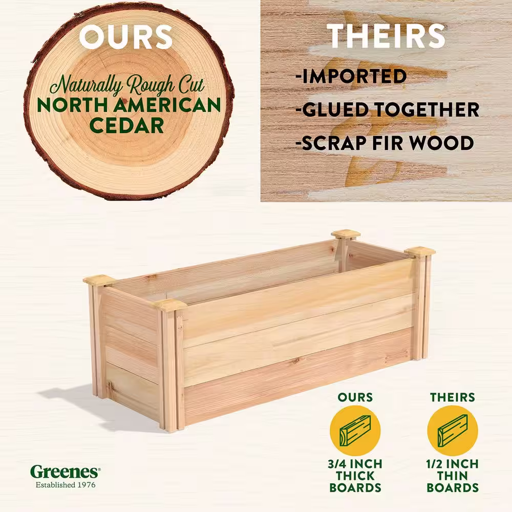 Greenes Fence 16 in. x 4 ft. x 16.5 in. Premium Cedar Raised Garden Bed